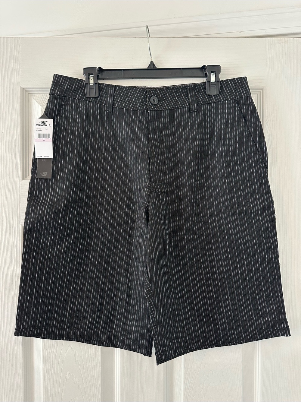 O'Neill Black Pinstripe Flat Front Men's Shorts